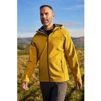 Mountain Warehouse Exodus Mens Softshell Jacket - Breathable & Water Resistant Rain Coat with Adjustable Fit & Side Pockets - for Spring Summer, Walking, Hiking & Travel Soft Yellow L
