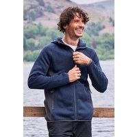 Mountain Warehouse Mens Treston Hooded Fleece Anti Pill Stretch Panels Coat