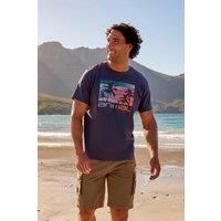 Animal Classico Wave Mens T-Shirt - Lightweight & Breathable Relaxed Fit Tee Shirt - for Spring, Summer Outdoors, Holiday, Walking, Hiking Charcoal XS