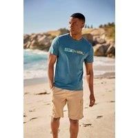 Animal Men's 'Jacob' Relaxed Fit Beach Cotton T-Shirt in Teal | Size: XS