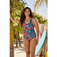 Mountain Warehouse Mia Women's Cross Back Printed Swimsuit Beach Ladies Swimwear