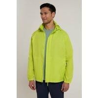 Mountain Warehouse Pakka Mens Waterproof Packable Jacket - IsoDry, Lightweight & Breathable Raincoat with Taped Seams & Packaway Bag - For Spring Summer & Travel Lime XXS