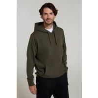 Mountain Warehouse Dorset Mens Plain Hoodie - Cotton-Polyester Blend Sweatshirt with Kangaroo Pocket & Elasticated Cuffs & Hem - Autumn, Winter, Holiday & Outdoors Khaki XS