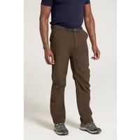 Mountain Warehouse Rockcliffe Mens Softshell Hiking Trousers - Comfortable Windproof Trousers with Zipped Pockets & Adjustable Waist - Autumn Winter Walking & Outdoors Brown Men/'s W32