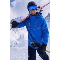 Mountain Warehouse Galactic Extreme Mens Ski Jacket -Warm Waterproof Winter Coat, Breathable -For Snowboarding, Skiing Bright Blue XS
