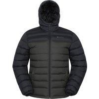 Mountain Warehouse Season Mens Padded Jacket - Water Resistant Puffer Coat, Lightweight, Warm, Lab Tested to -30C, Microfibre Filler - For Travelling, Walking Khaki M