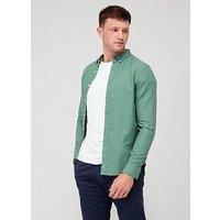 Farah Brewer Long Sleeve Slim Fit Oxford Shirt - Green