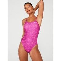 Nike Hydrastrong Multi Print Cut Out Swimsuit - Hot Fuchsia