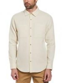 ORIGINAL PENGUIN Long Sleeve Waffle Shirt In Birch XXL