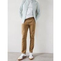 Farah Men/'s ELM STR Twill Chino Casual Pants, Beige, 30W x 32L