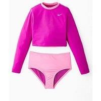 Nike Girls Long Sleeve Crop Set - Pink