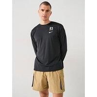 Nike Mens Lux Letter Long Sleeve Hydroguard T Shirt - Black