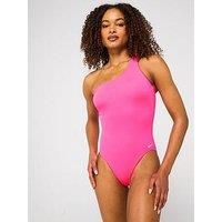 Nike Womens Essential Asymmetrical One Piece Swimsuit - Pink