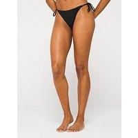 Nike Womens Terry String Bikini Bottom - Black