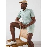 Farah Brewer Short Sleeve Slim Fit Shirt - Light Green