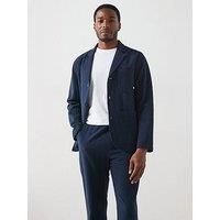 Farah Habersham Seersucker Regular Fit Blazer Jacket -Navy