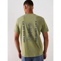 Farah Bulford Back Print Graphic T-Shirt- Green
