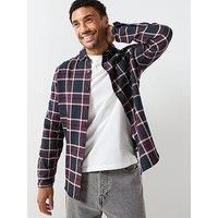 Farah Christian LS Check Shirt Bordeaux