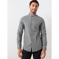 Farah Milners Checked Slim Fit Shirt - Dark Grey