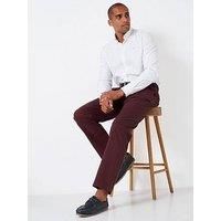 Crew Clothing Straight Fit Heritage Chinos- Burgundy