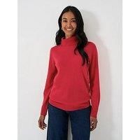 Crew Clothing Merino Cashmere Blend Roll Neck Jumper - Red