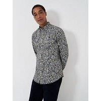 Crew Clothing Cotton Meadow Print Shirt -Navy