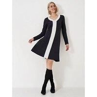 Crew Clothing Evalyn Ponte Dress - Black