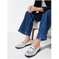 Crew Clothing Cora Leather Loafer - Grey