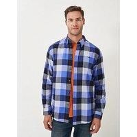 Crew Clothing Ridgegate Buffalo Long Sleeve Check Flannel Shirt - Blue