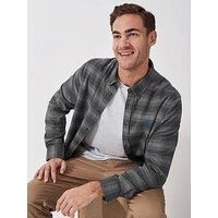 Crew Clothing Martin Cross Check Long Sleeve Flannel Shirt - Navy