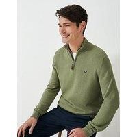 Crew Clothing Men Organic Cotton Classic Half Zip Jumper Navy Red Grey S M L XXL