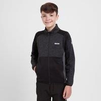Regatta Kids Junior Highton III Full Zip Fleece Seal Grey Black, Size: 3-4 Years