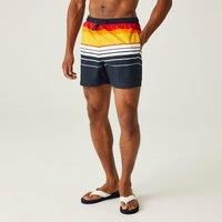 Regatta Men's Quick-Drying Loras Swim Shorts Navy Orange Stripe, Size: M