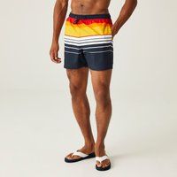 Regatta Men's Quick-Drying Loras Swim Shorts Navy Orange Stripe, Size: L