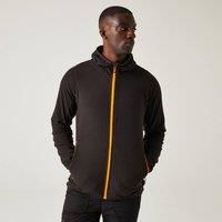 Regatta Mens Navigate Full Zip Fleece Jacket, Black/Orange Pop, L