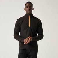 Regatta Professional Men's Lightweight Navigate Half-zip Fleece Black Orange Pop, Size: 3XL