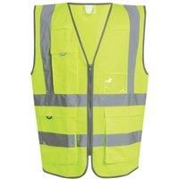 Regatta Pro Executive yellow hi-vis unisex multi-pocket waistcoat #TRS