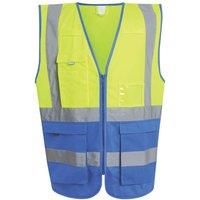 Regatta Pro Executive yellow/royal blue hi-vis unisex multi-pocket wai