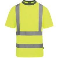 Professional Men's Lightweight Hi-vis Pro Contract T-shirt Yellow, Size: S