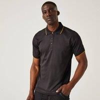 Regatta Professional Mens Navigate Short Sleeved Polo Shirts Black/Orange