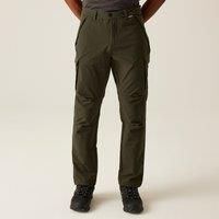 Regatta Men's Water-repellent Questra Cargo Trousers Dark Khaki, Size: 34 R