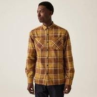 Regatta Men's Brown Checked Casual Thamos Long Sleeved Shirt, Size: L