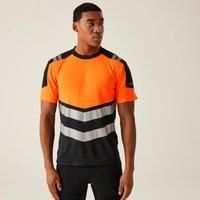 Regatta High Visibility X-Pro black/orange work tee t-shirt #TRS280