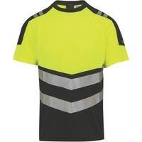 Regatta High Visibility X-Pro black/yellow work tee t-shirt #TRS280