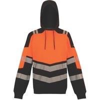 Regatta Professional Mens High-Vis Hoodie (XL) (Black/Orange)