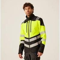 Regatta Hi Vis XPro 3 Layer Softshell Jacket Black/Yellow Large 42" Chest (142YA)