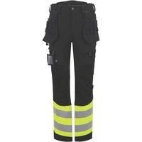 Regatta Hi Vis XPro Stretch Holster Trouser Black/Yellow 40" W 32" L (179YA)