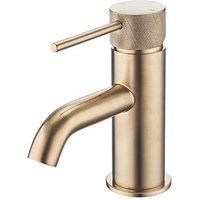 Swirl Basin Mono Mixer Tap Gold Clicker Waste Single Lever Brass Modern Design