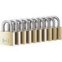 Smith & Locke Brass Keyed Alike Padlocks 38mm 10 Pack (980HM)