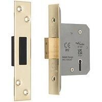 Smith & Locke Fire Rated 5 Lever Brass Deadlock 65mm Case - 44mm Backset (641PX)